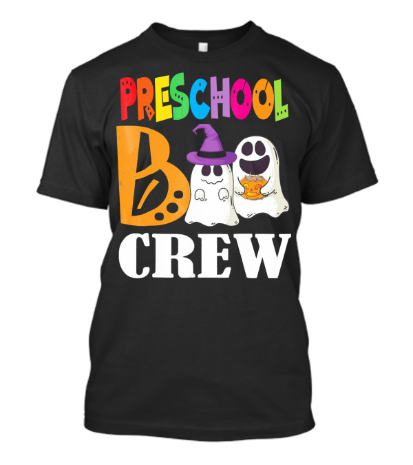 Preschool Boo Crew Smile Ghost Witch Pumpkin T-Shirt