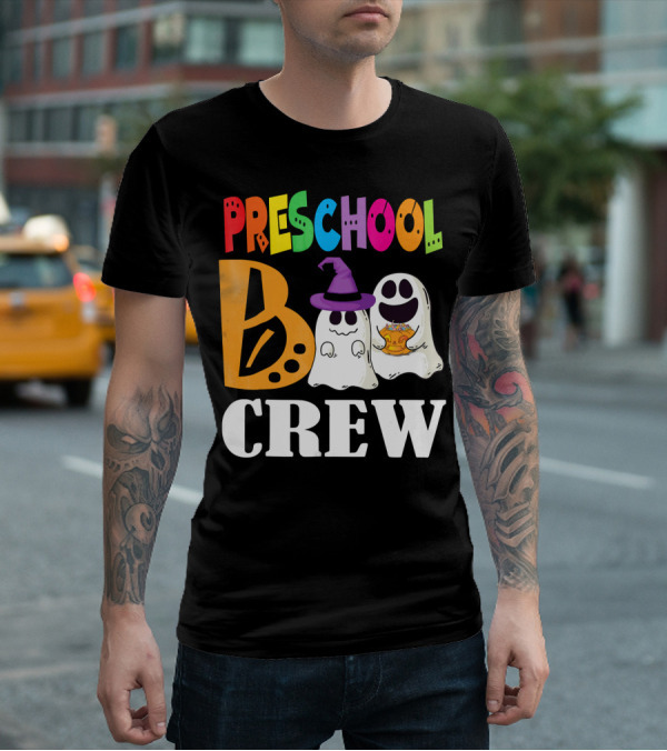 Preschool Boo Crew Smile Ghost Witch Pumpkin T-Shirt