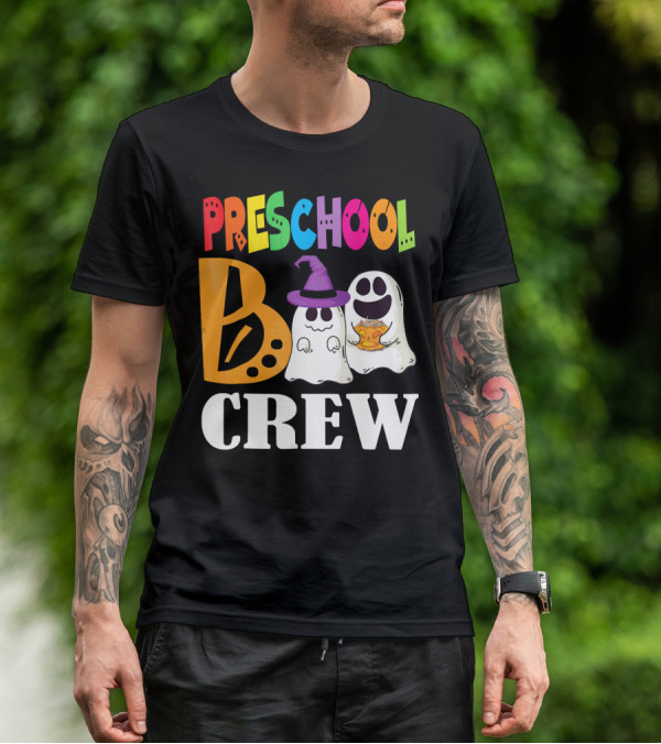 Preschool Boo Crew Smile Ghost Witch Pumpkin T-Shirt