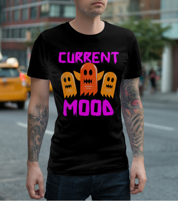 Halloween Current Mood Funny Ghouls Ghost Trio T-Shirt