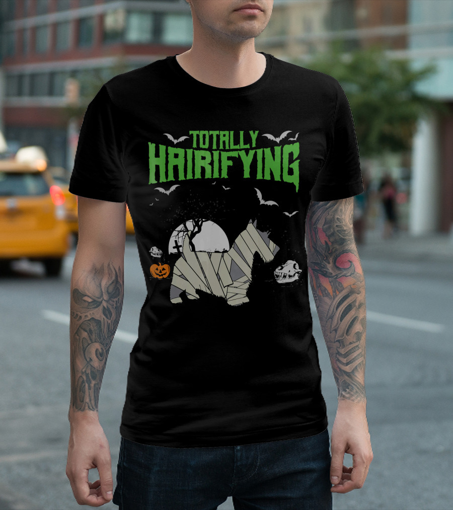 Totally Hairifying Frightening Mummy Sco Halloween Scene T-Shirt