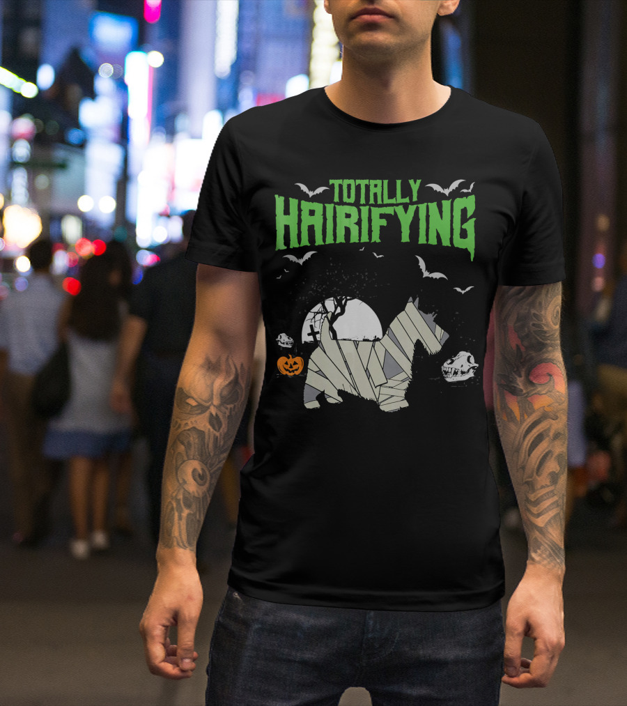 Totally Hairifying Frightening Mummy Sco Halloween Scene T-Shirt