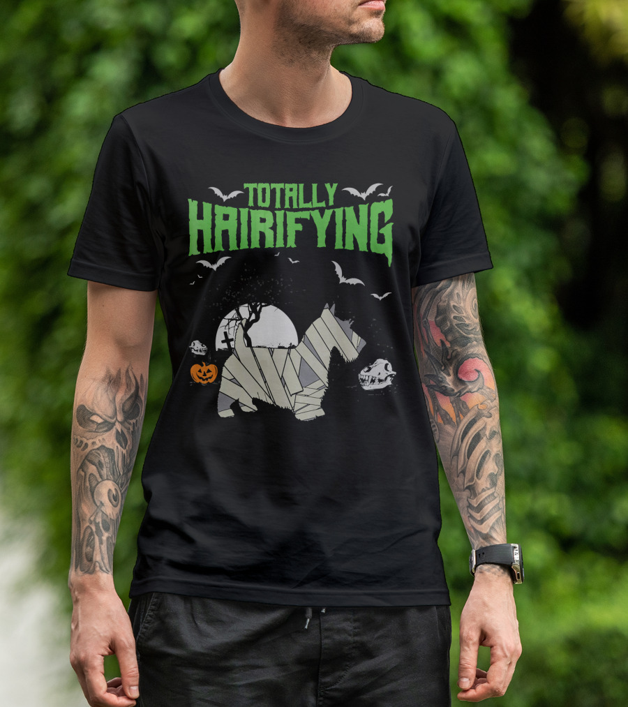 Totally Hairifying Frightening Mummy Sco Halloween Scene T-Shirt