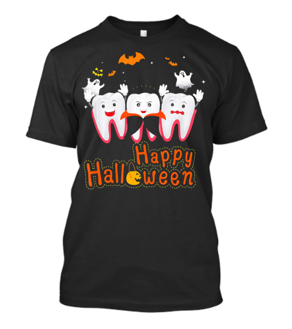 Happy Halloween Funny Ghosts And Teeth T-Shirt