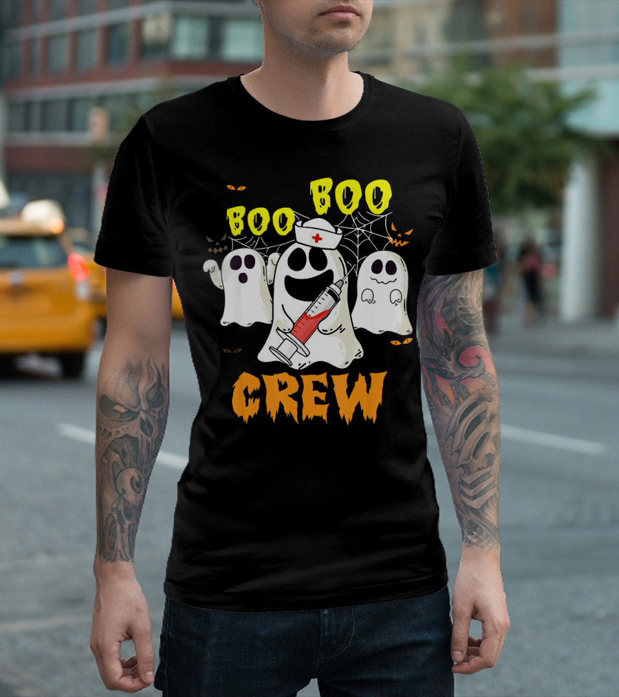 Boo Boo Ghost Nurse Crew Halloween Spooky Nurse Team T-Shirt