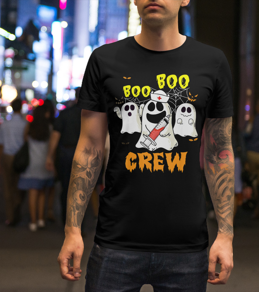 Boo Boo Ghost Nurse Crew Halloween Spooky Nurse Team T-Shirt