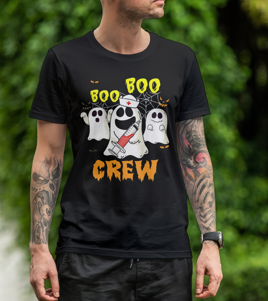 Boo Boo Ghost Nurse Crew Halloween Spooky Nurse Team T-Shirt