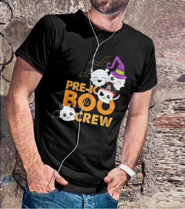 Pre-K Boo Crew Fun Halloween Teach Ghosts And Bats T-Shirt