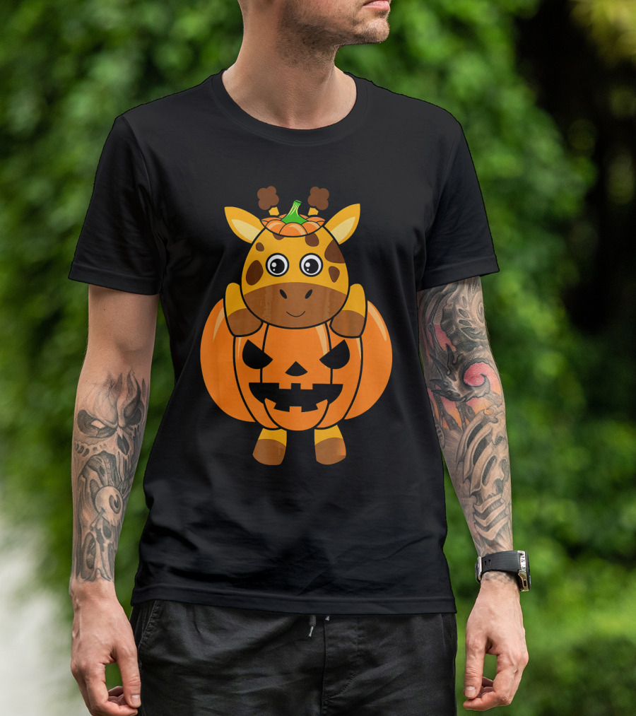 Adorable Giraffe Pumpkin Halloween Costume Body T-Shirt