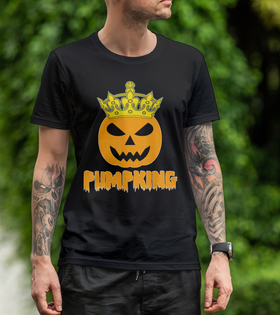 Pumpking Crowned Jack-o'-Lantern Halloween Couple Humor T-Shirt