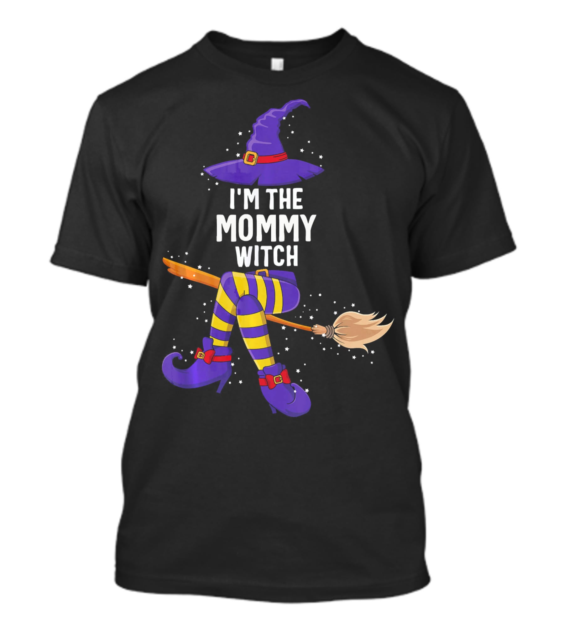 I'm The Mommy Witch Halloween Match With Hat Broomstick And Boots T-Shirt