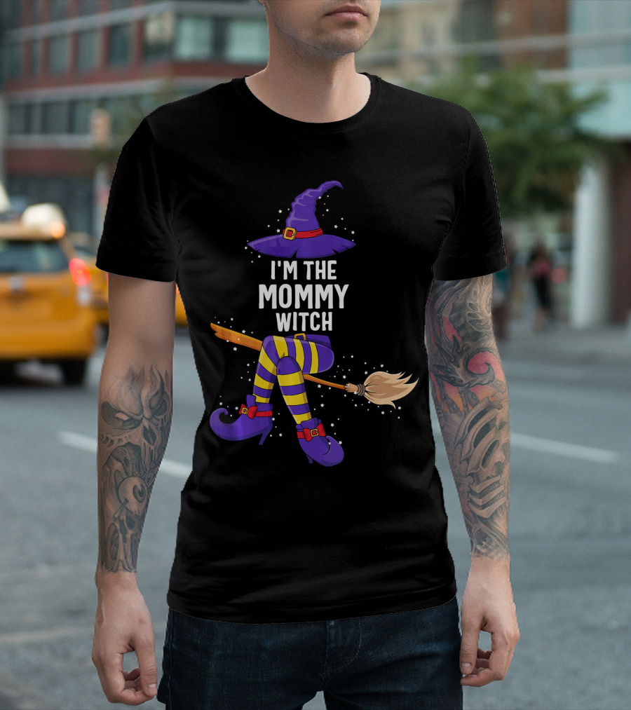 I'm the Mommy Witch Halloween Match with Hat Broomstick and Boots T-Shirt