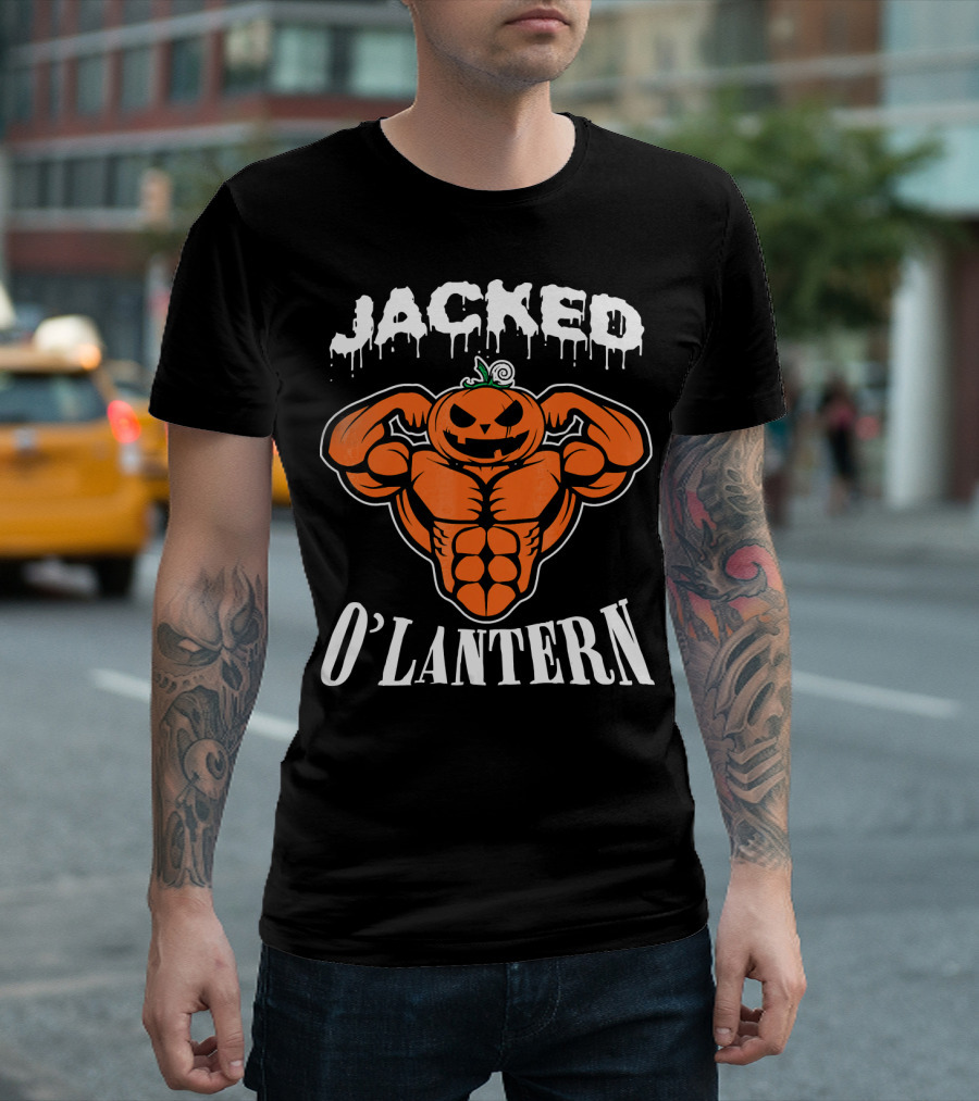 Jacked O'Lantern Cute Smile Pumpkin Strong Gymer T-Shirt