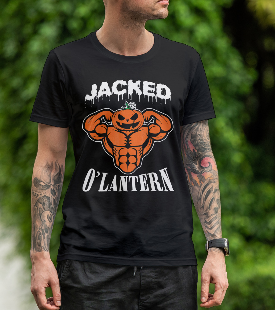 Jacked O'Lantern Cute Smile Pumpkin Strong Gymer T-Shirt