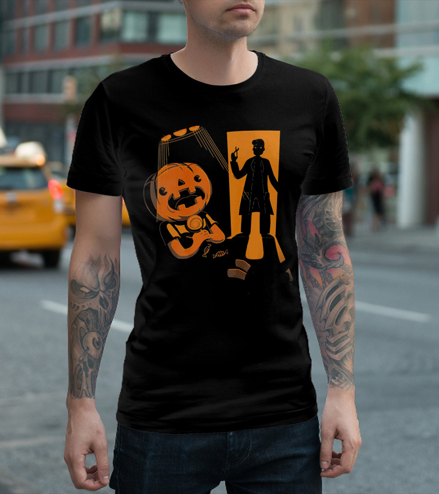 Dentist Halloween Horror Pumpkin Patient Dental Hygienist Shadow T-Shirt