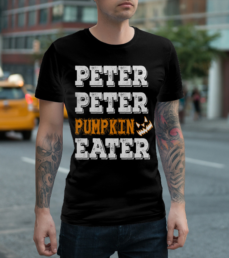 Peter Peter Pumpkin Eater Jack-O'-Lantern Face T-Shirt