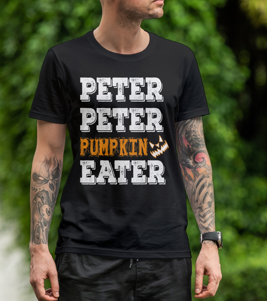 Peter Peter Pumpkin Eater Jack-O'-Lantern Face T-Shirt