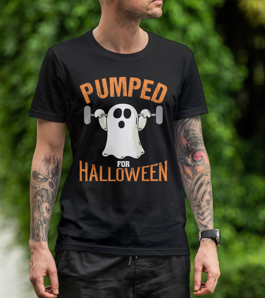 Pumped For Halloween Fitness Ghost T-Shirt