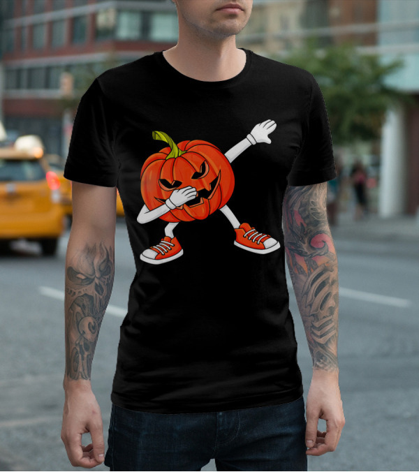 Dabbing Jack O Lantern Pumpkin Dance Pose T-Shirt
