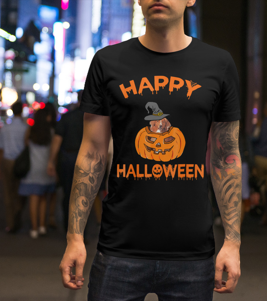Happy Halloween Nova Scotia Duck Tolling Retriever Pumpkin T-Shirt