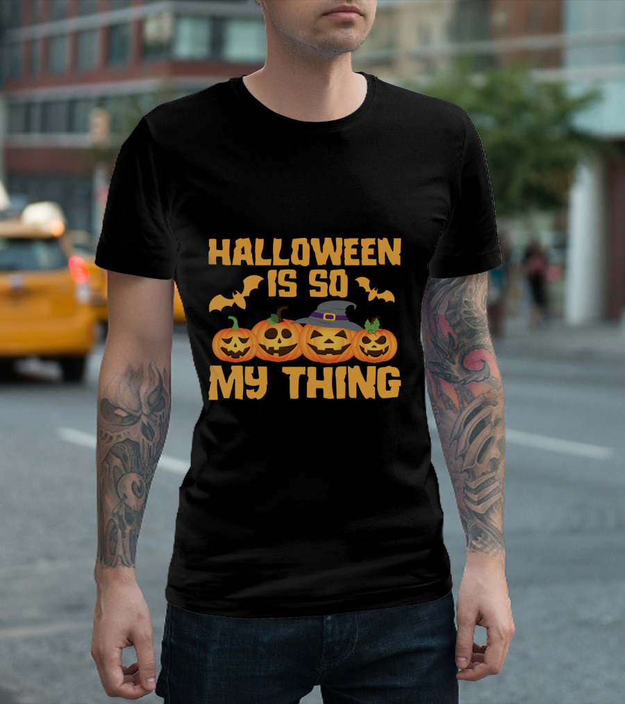 Halloween Is So My Thing Pumpkin Witch Bats T-Shirt