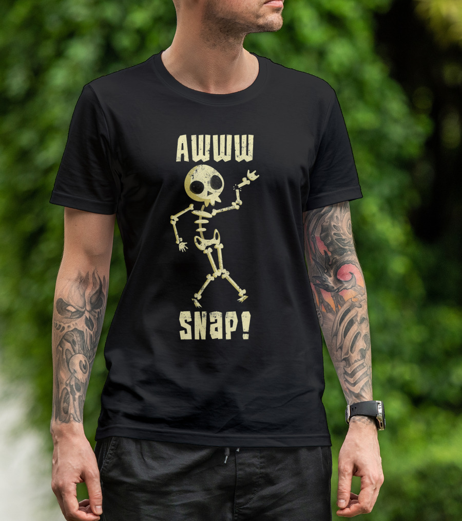 Awww Snap Funny Broken Arm Skeleton T-Shirt