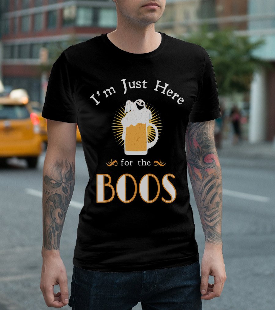 I'm Just Here For The Boos Beer Mug Ghost Halloween Fun T-Shirt