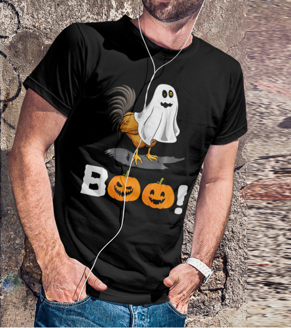 Boo Chicken Halloween Costume With Pumpkins T-Shirt