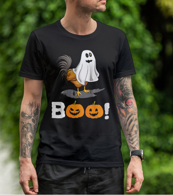 Boo Chicken Halloween Costume With Pumpkins T-Shirt