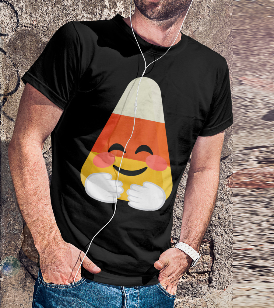 Candy Corn Emoji Hugs Embrace T-Shirt