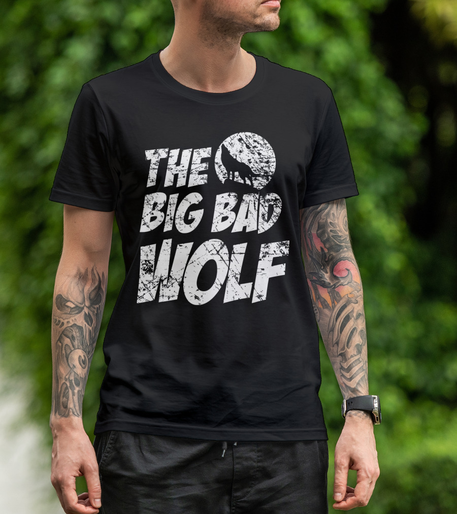 The Big Bad Wolf Howling Silhouette Moon T-Shirt