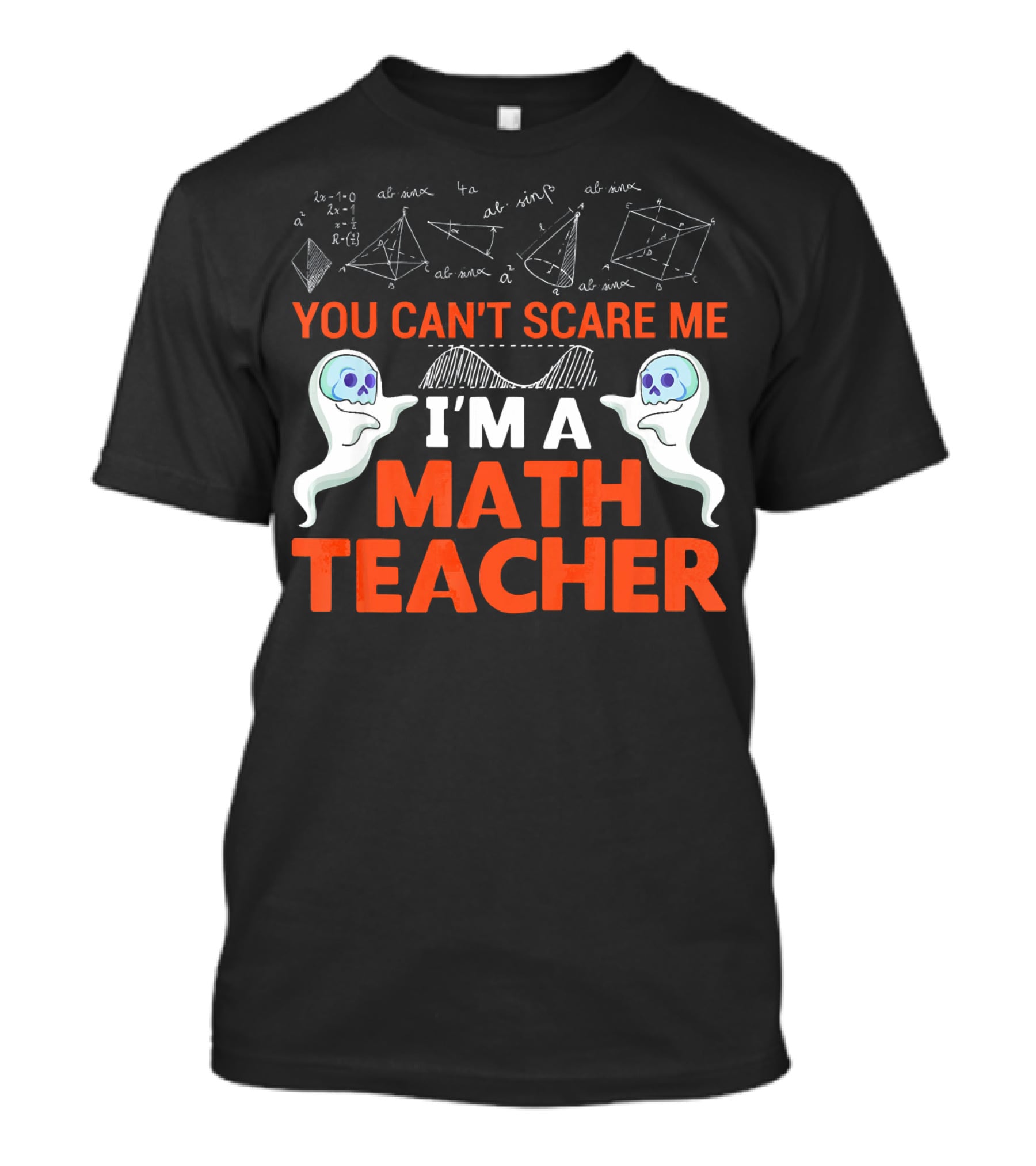 You Can't Scare Me I'm A Math Teacher Ghosts Equations Science T-Shirt