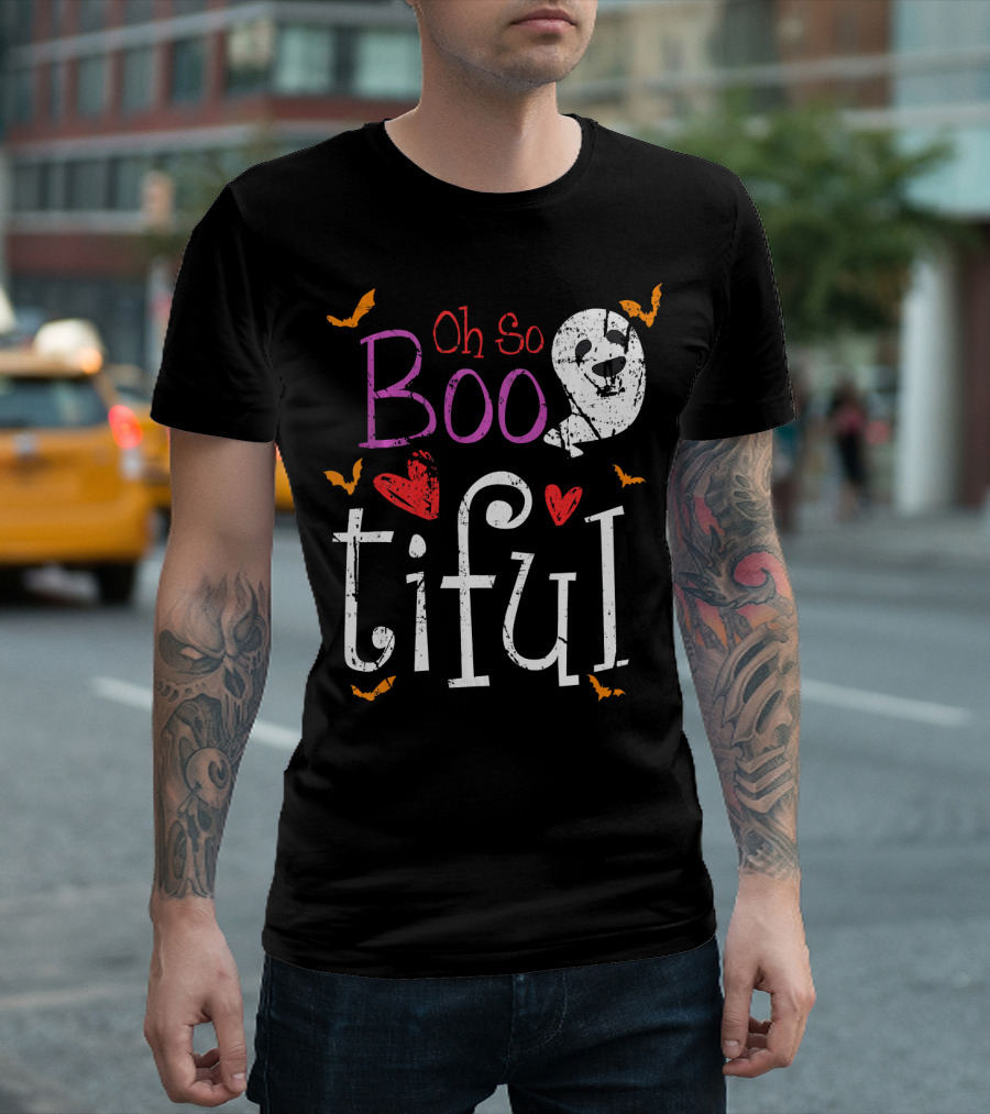 Oh So Boo Tiful Ghost Hearts And Bats T-Shirt
