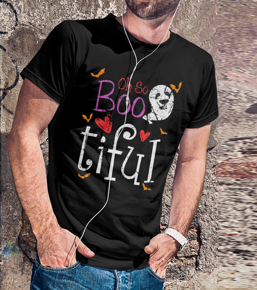 Oh So Boo Tiful Ghost Hearts And Bats T-Shirt
