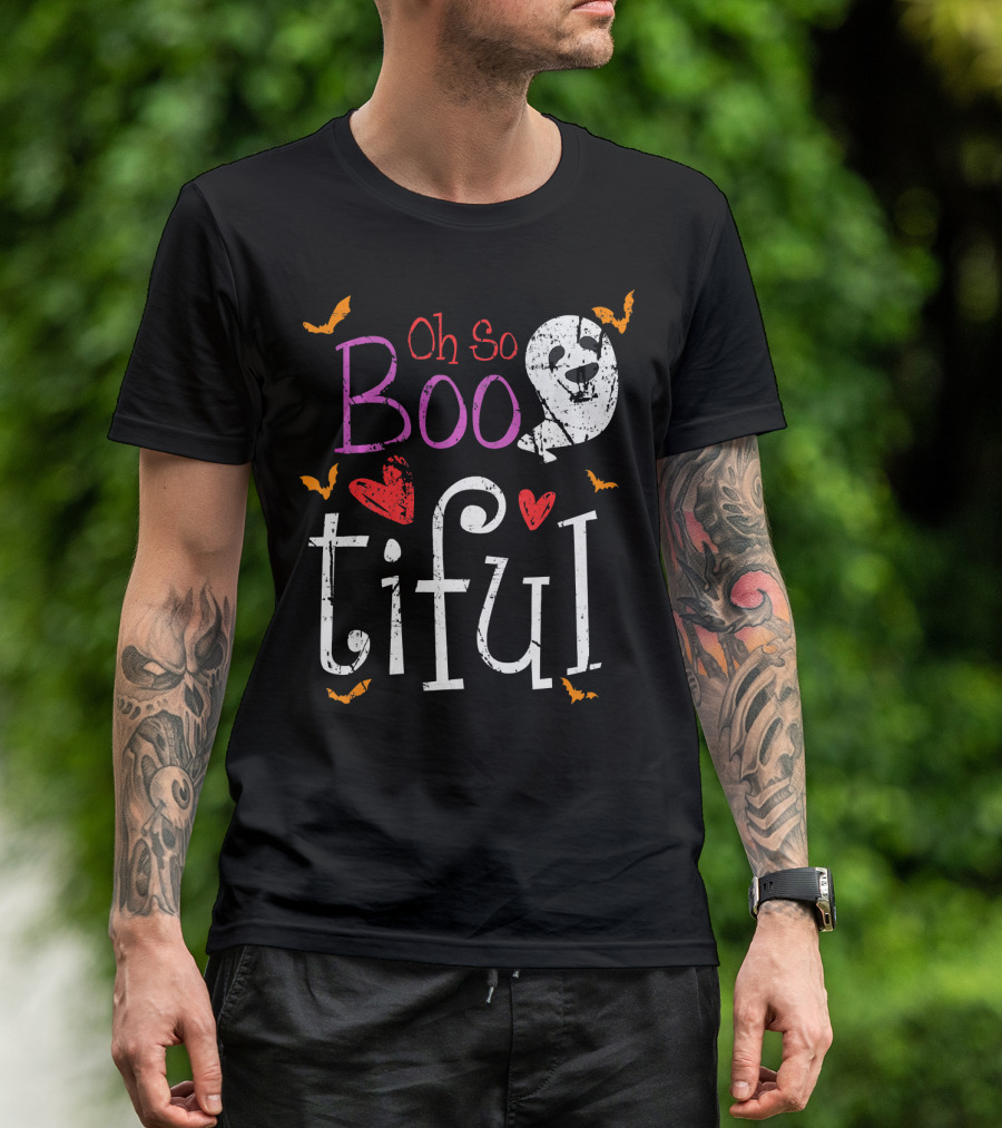 Oh So Boo Tiful Ghost Hearts And Bats T-Shirt