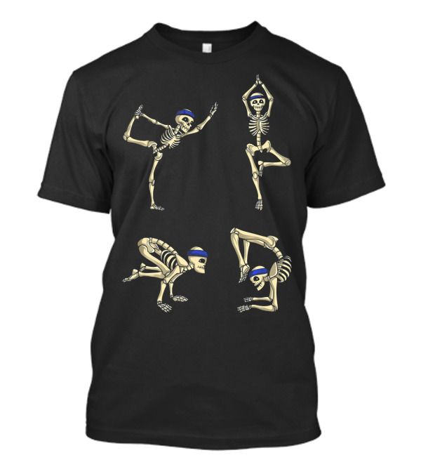 Skeleton Yoga Poses For Halloween Celebrations T-Shirt