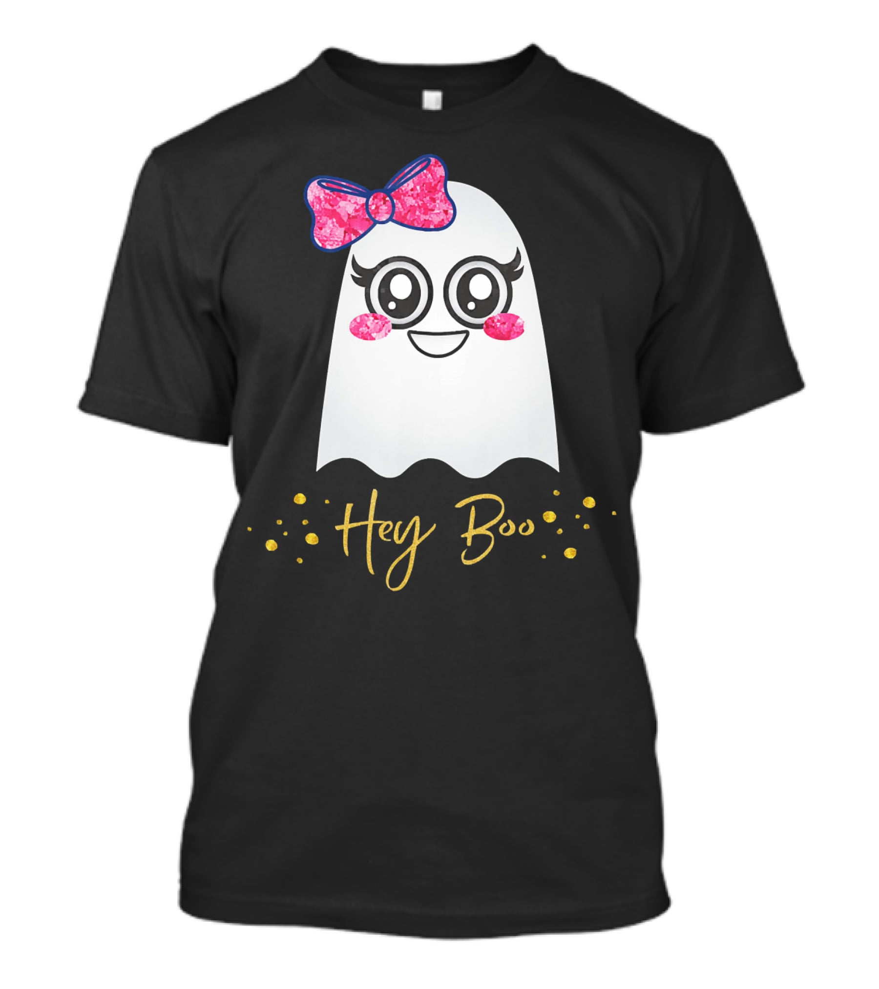 Hey Boo Kawaii Ghost Halloween Emoji Cute T-Shirt