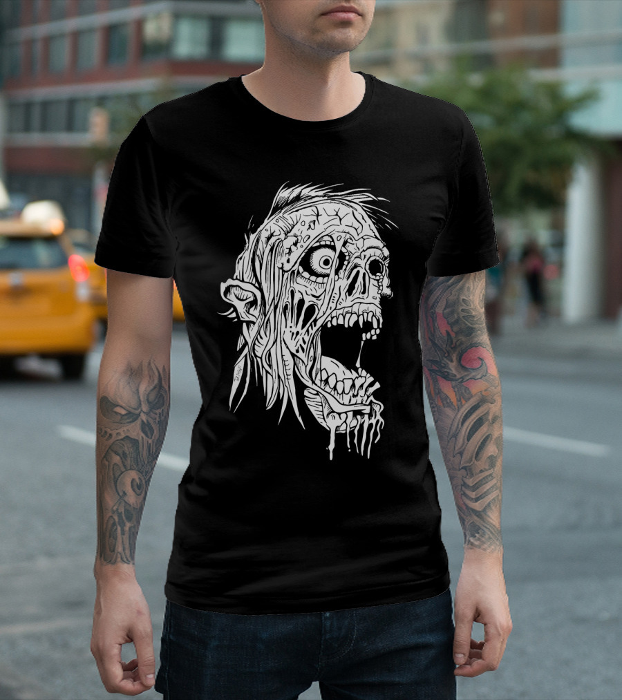 Zombie Halloween Horror Costume Top Creepy Skull T-Shirt