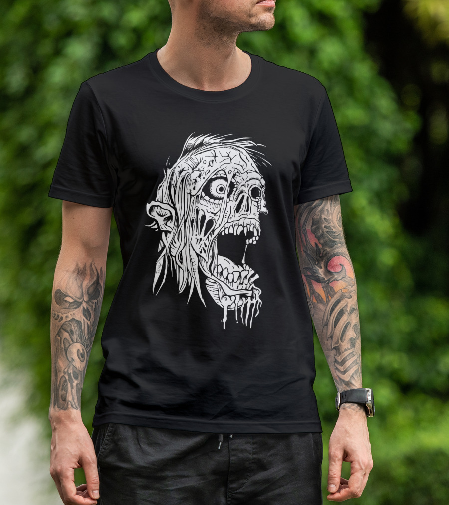 Zombie Halloween Horror Costume Top Creepy Skull T-Shirt