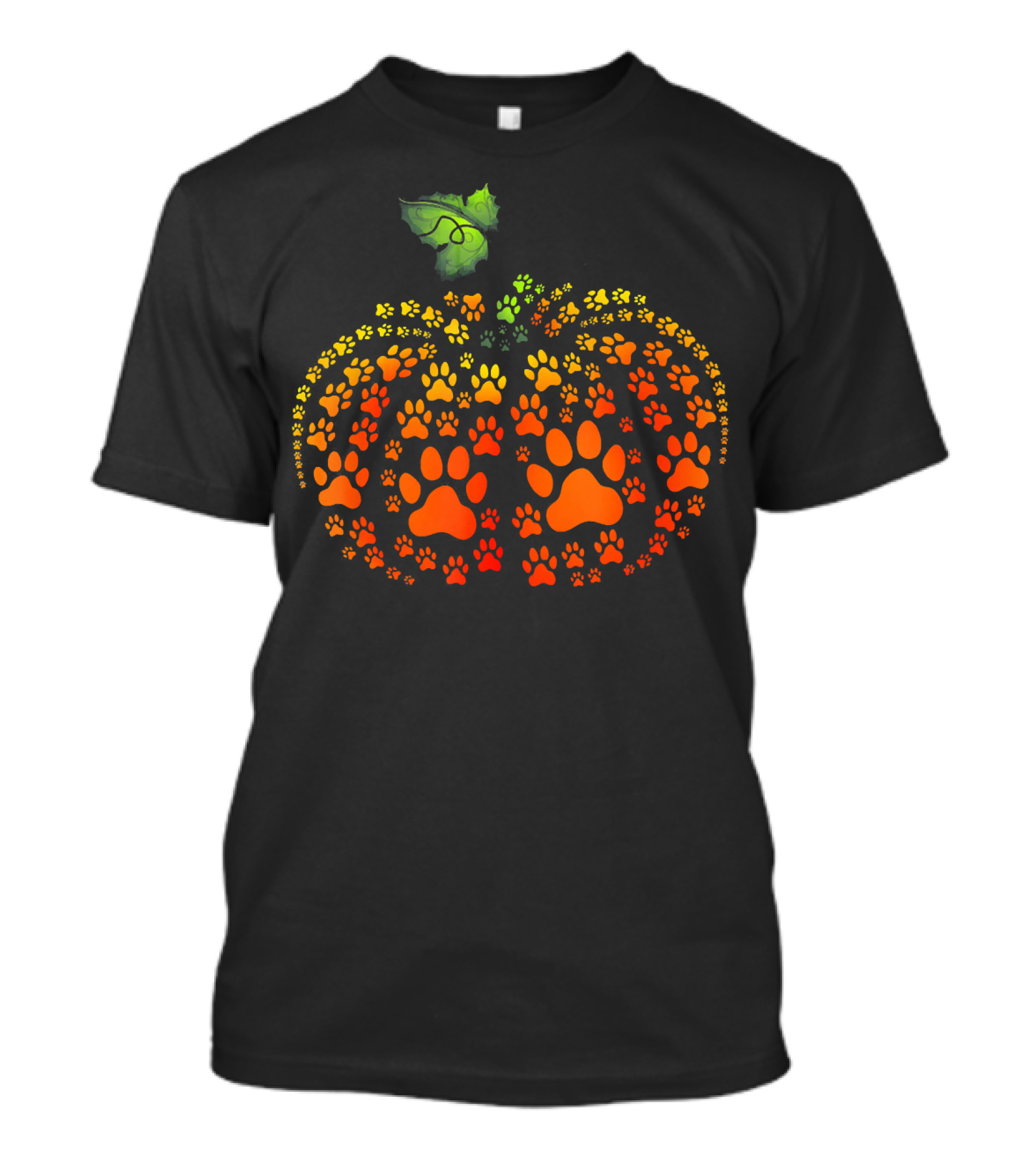 Paw Print Pumpkin Halloween Dog Cat Paw T-Shirt