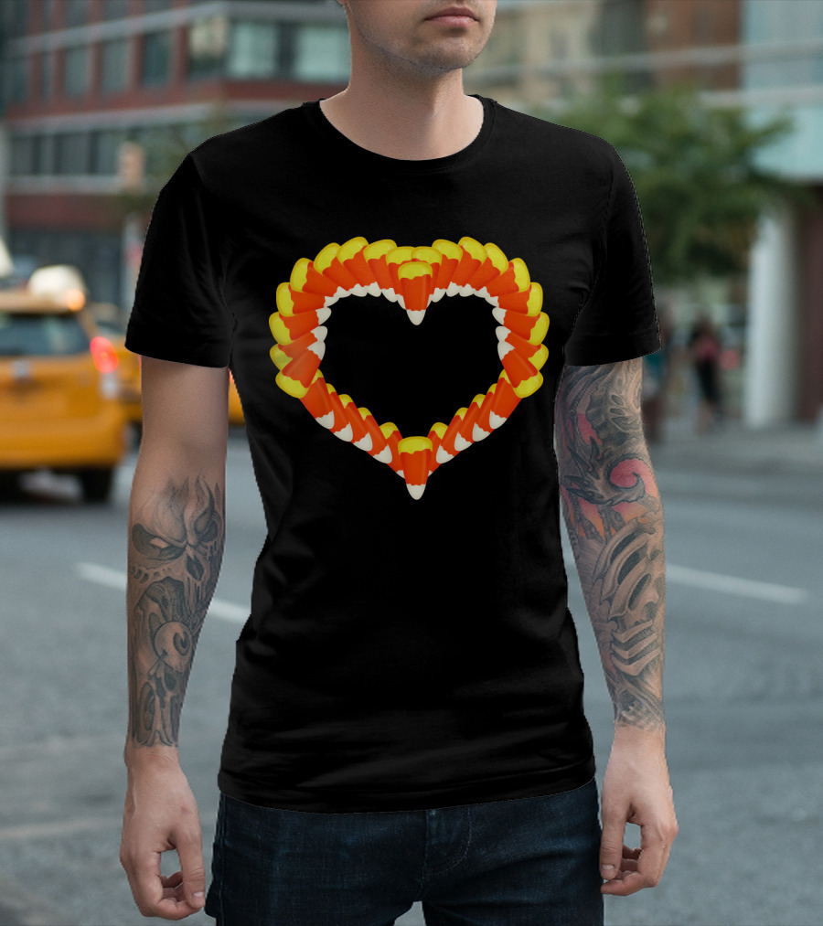 Heart of Halloween Candy Corn Trick or Treat T-Shirt
