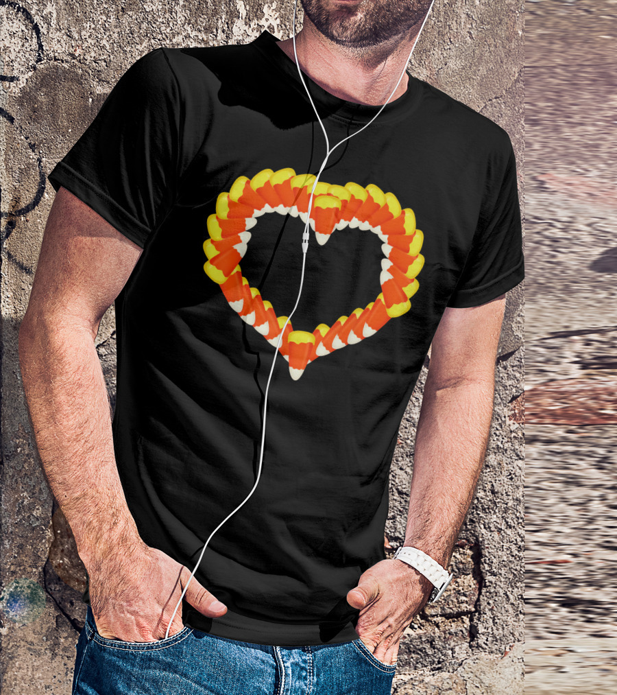 Heart Of Halloween Candy Corn Trick Or Treat T-Shirt