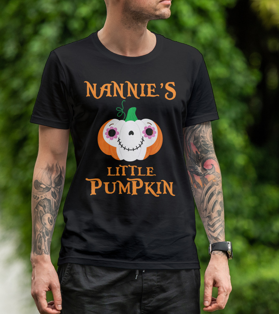 Nannie's Little Pumpkin Halloween Funny Face T-Shirt