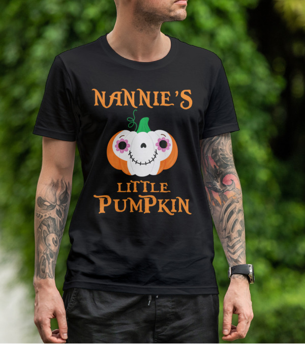 Nannie's Little Pumpkin Halloween Funny Face T-Shirt