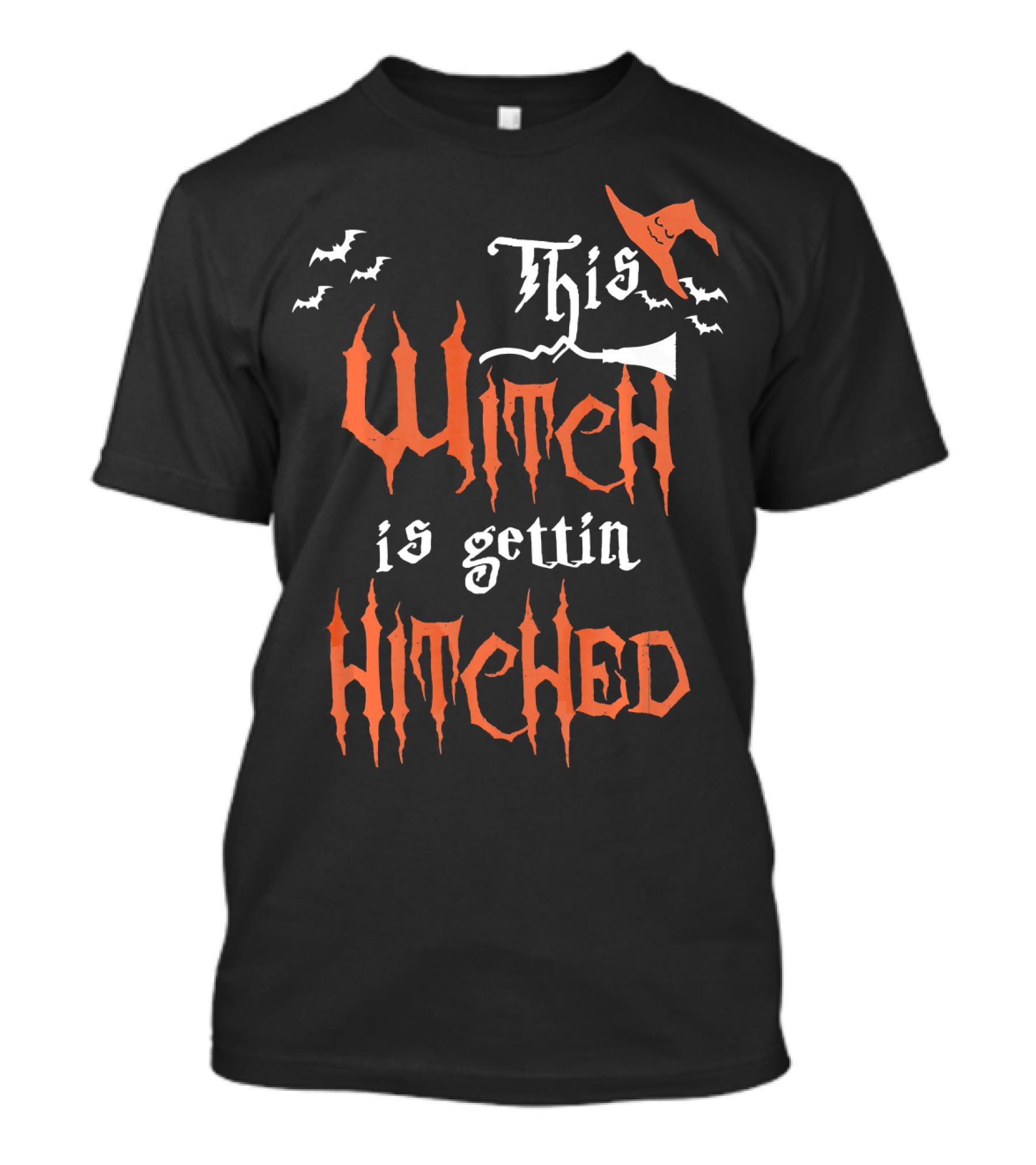 This Witch Is Gettin Hitched With Bats And Pointy Hat T-Shirt