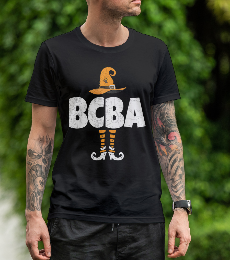 BCBA Witch Hat And Striped Socks Halloween T-Shirt