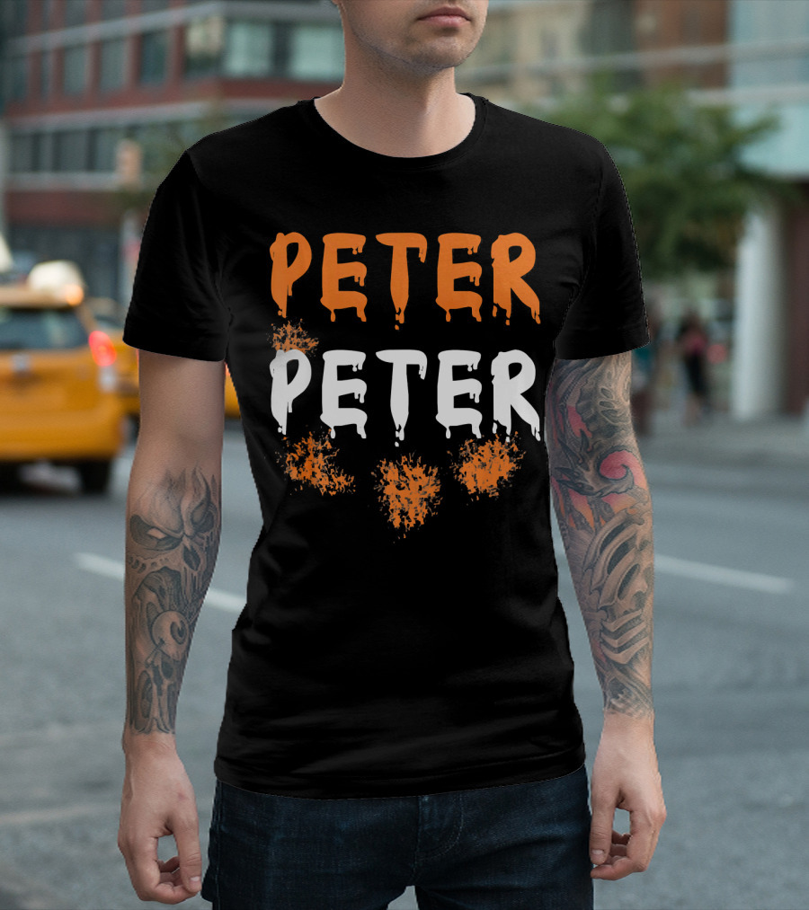 Peter Peter Halloween Pumpkin Eater Spooky Font T-Shirt