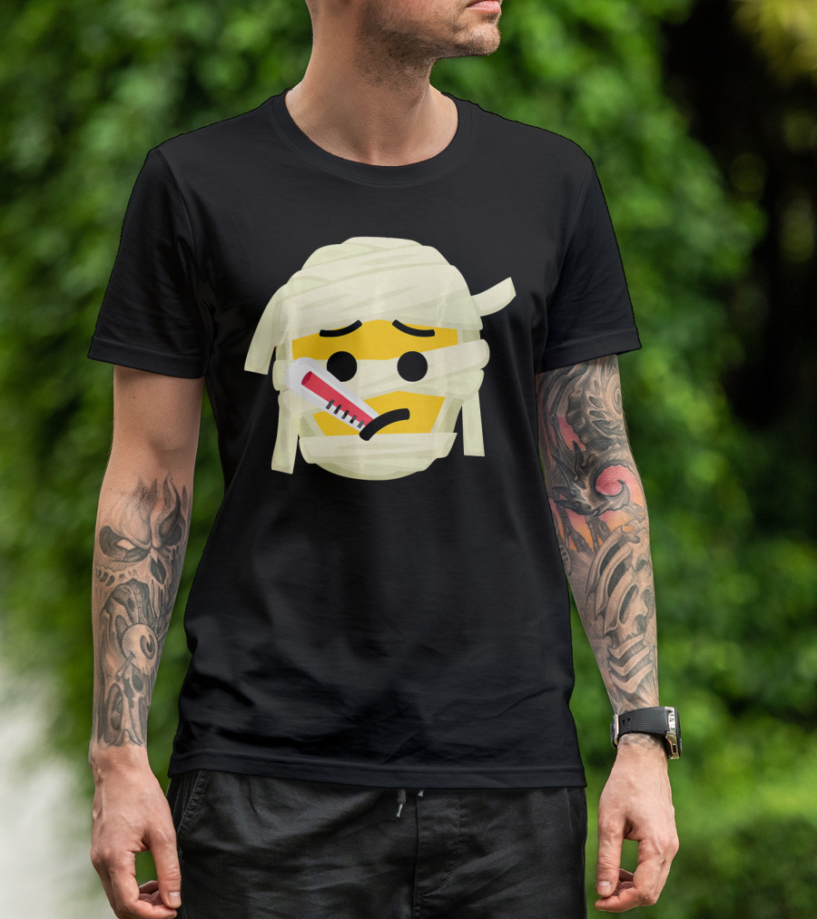 Mummy Emoji Feeling Sick With Thermometer Fever Face T-Shirt