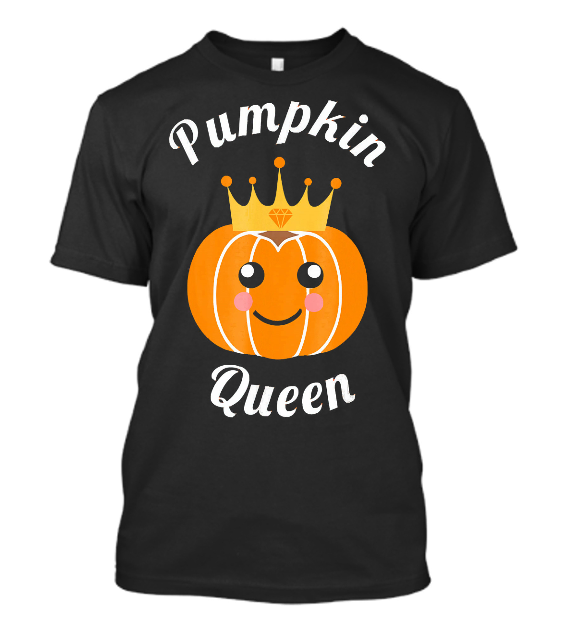 Pumpkin Queen Cute Pumpkin With Crown And Smile T-Shirt