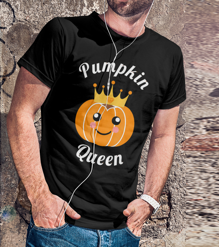 Pumpkin Queen Cute Pumpkin With Crown And Smile T-Shirt